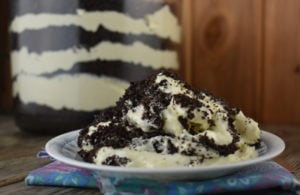 Oreo Dirt Pudding Trifle is a favorite of adults and kids.  Layers of crushed Oreos are sandwiched between a cream cheese pudding layer. 