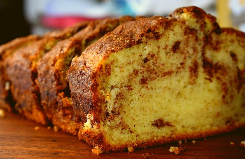 Cake Mix Sunrise Cinnamon Loaves are perfect for breakfast, brunch or even dessert. Yellow cake mix makes for a moist bread, and the cinnamon sugar is tasty swirled all the way through the loaves. Making breakfast bread with cake mix is easy, and it is perfect to pop an extra loaf in the freezer to have later.