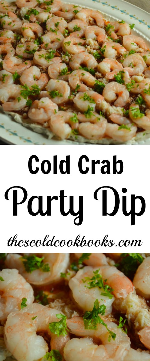 Appetizers, like shrimp served with this Cold Crab Party Dip, are our favorite dishes at family gatherings. 