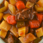 Nothing says comfort food like beef stew. Mom's Crock Pot Beef Stew is hearty, full of flavor and easy to put together for a busy weeknight or a Sunday night family dinner.