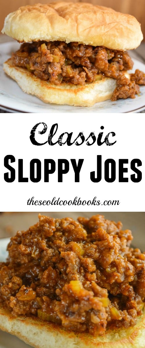 These Classic Sloppy Joes are made with just a few simple ingredients and can be served as a sandwich or used as toppings on a baked potato.