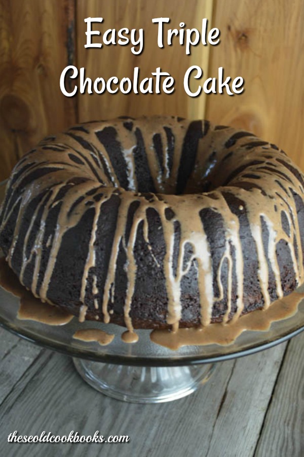 Easy Triple Chocolate Cake is quick to pull together but can be dressed up to look fancy.