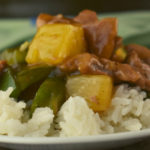 Island Pork has a flavor-packed sauce, tender pork, pineapple and peppers.  This Sweet and Sour Pork Pork Stir-Fry Recipe is sure to be a family favorite when served over a bed of rice.