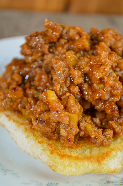 These Classic Sloppy Joes are made with just a few simple ingredients and can be served as a sandwich or used as toppings on a baked potato.