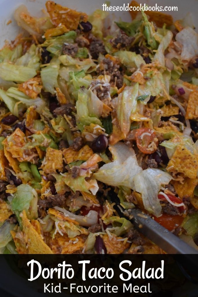 Taco Salad with Homemade Dressing Recipe and Doritos