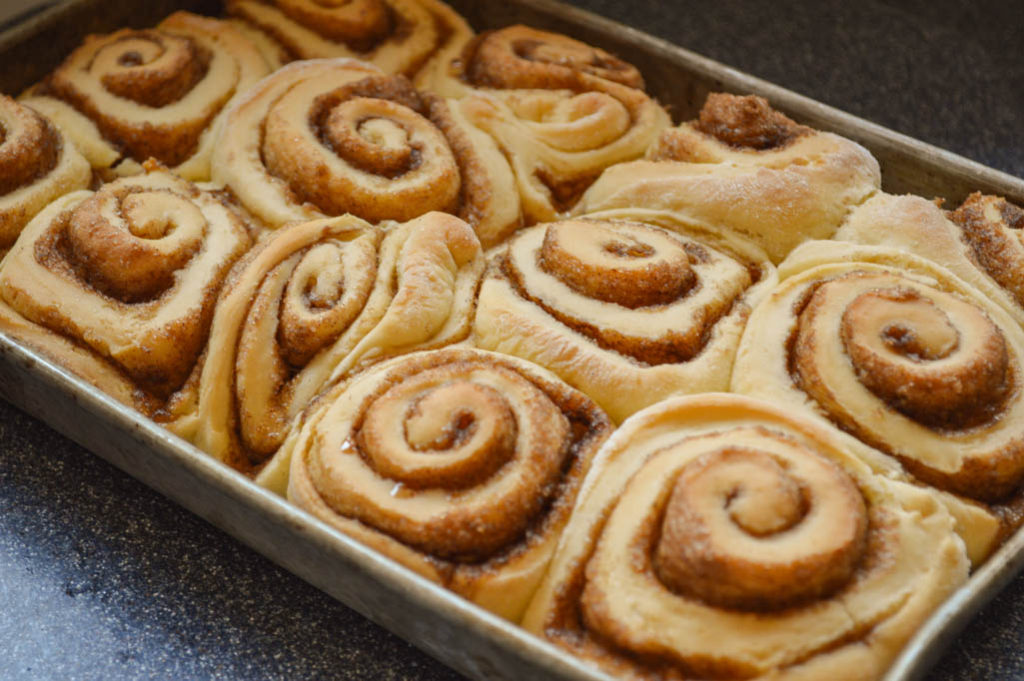 For a homemade yeast roll, these Cake Mix Cinnamon Rolls are relatively quick to make and the result is a super soft cinnamon roll.