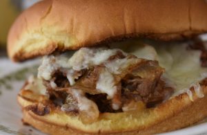 Try this Crock Pot French Dip Au Jus for some juicy, tender and cheesy beef sandwiches that the entire family will enjoy. This French Dip Sandwich with Au Jus recipe can be made with a rump, sirloin or bottom round beef roast.