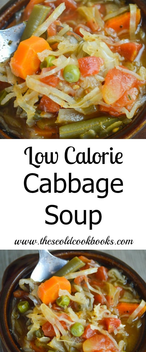 Healthy Low Calorie Cabbage Soup with Vegetables