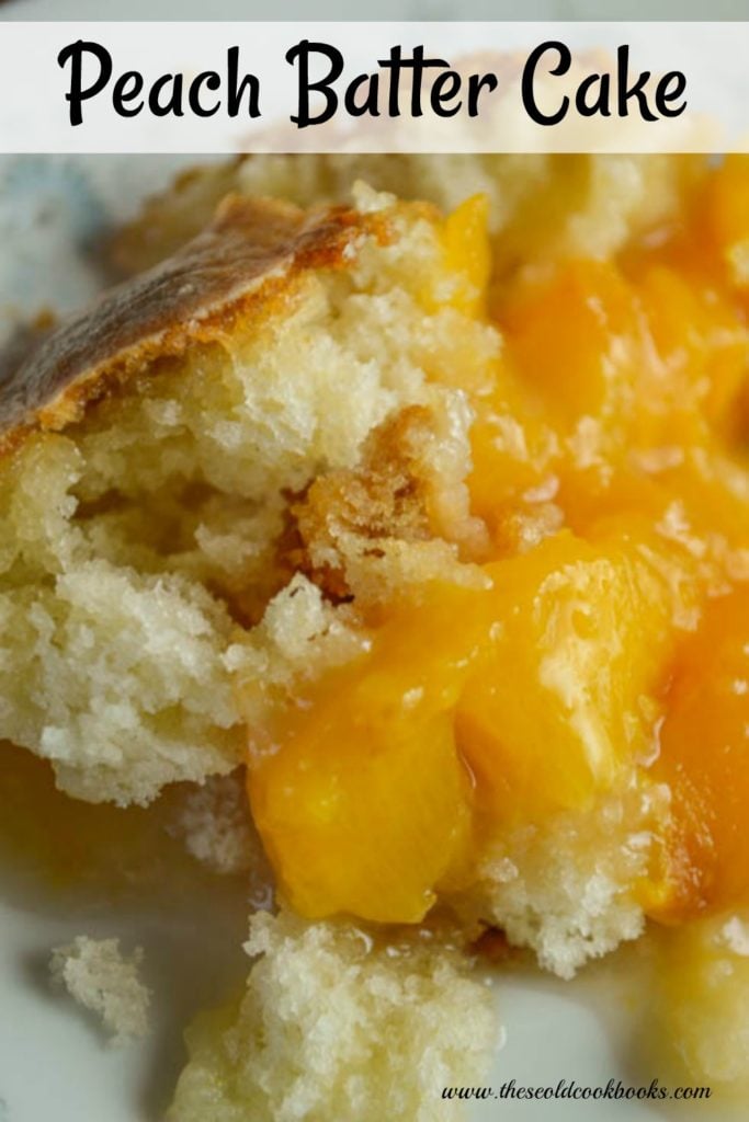 This Peach Batter Cake recipe is super easy to make with either fresh or canned peaches and has a decadent crust that will have everyone asking for seconds.