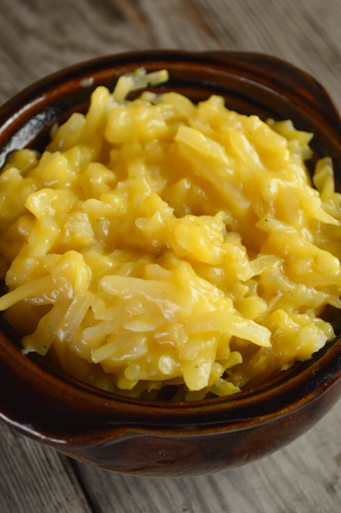 These 4 Ingredient Crock Pot Cheesy Potatoes are easy to throw together for a weekend dinner or your next family gathering.