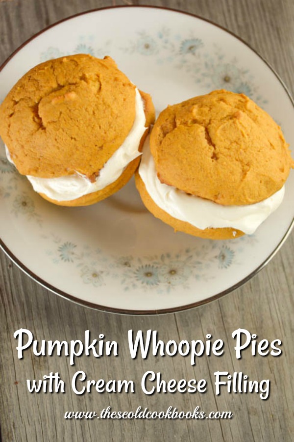 Pumpkin Cookie Whoopie Pies have a decadent cream cheese filling that makes them a perfect snack or dessert.