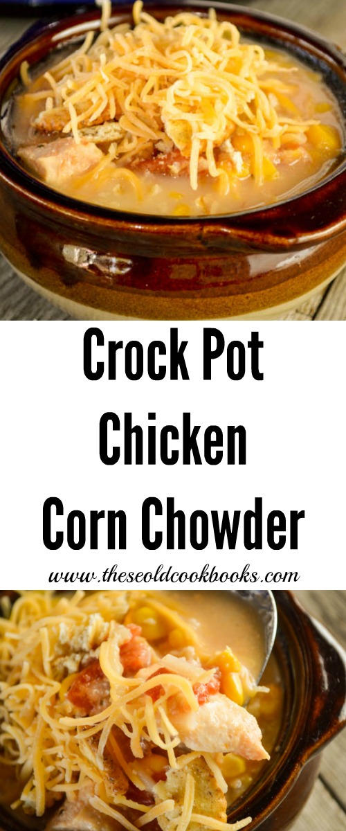 This Crock Pot Chicken Corn Chowder is made using ingredients that most of us on hand in our pantry and is a dish your entire family will love.