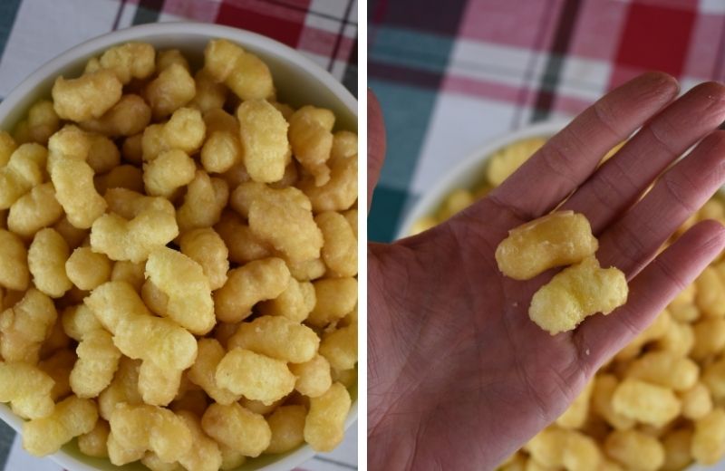 Caramel Puff Corn takes an ordinary snack food and turns into a sweet treat that you won't be able to stop yourself from eating! Seriously, this treat is addicting.  And, it's cheap to make!
