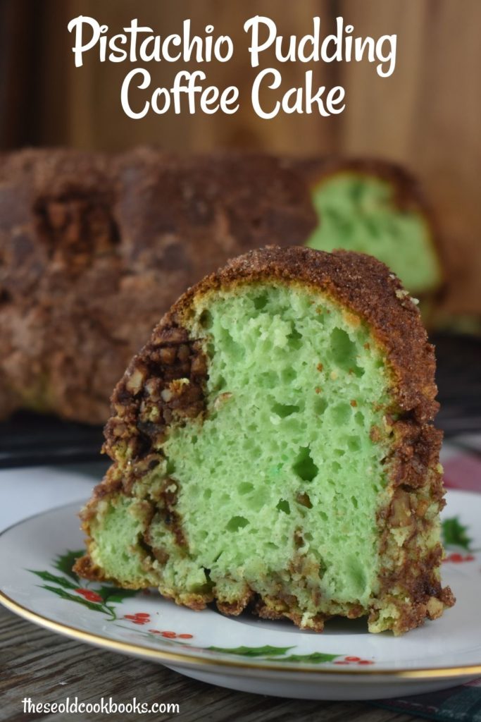 This easy-to-make Pistachio Coffee Cake is not only delicious but is also pleasing to the eye with its bright green inside. It is perfect for a special family breakfast but can be easily made any day of the week.