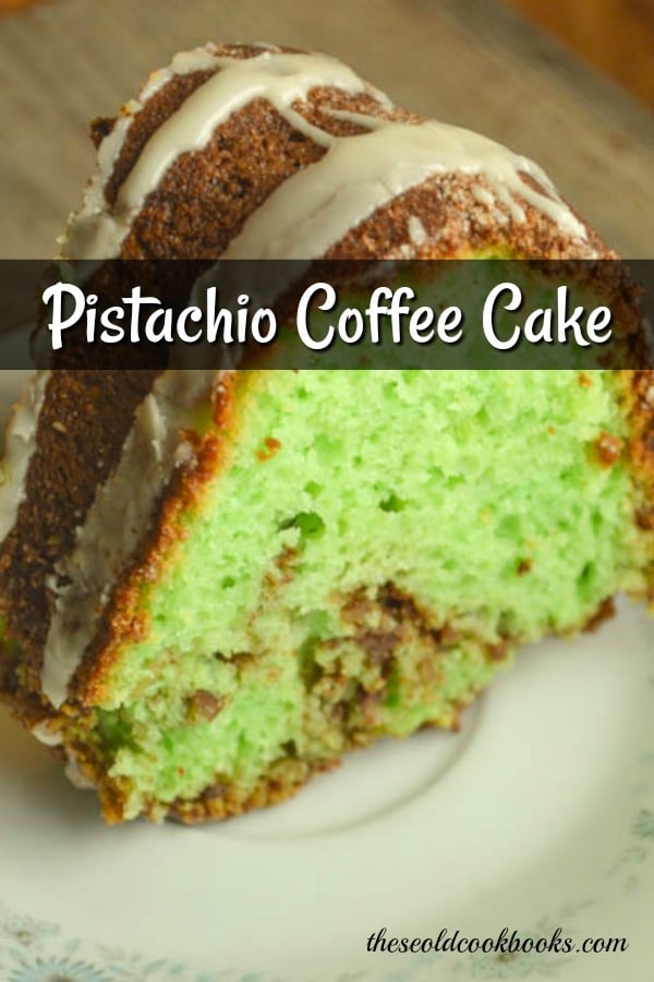 This Pistachio Coffee Cake is easy to make and a fun surprise when cut into.