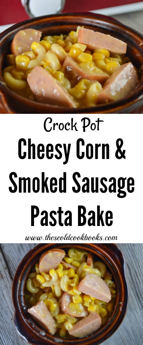 This Crock Pot Cheesy Corn and Smoked Sausage Pasta Bake will have your family asking for seconds. Leave out the smoked sausage and it is a great side dish.