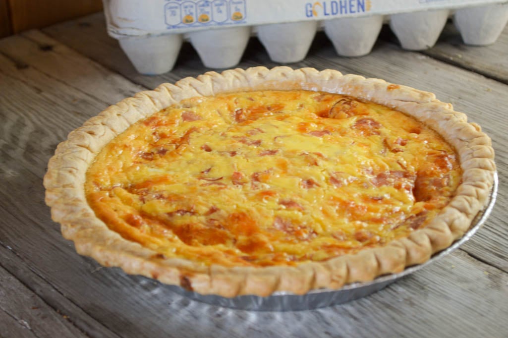 Ham and Cheese Quiche with Instructions for How to Reheat Quiche