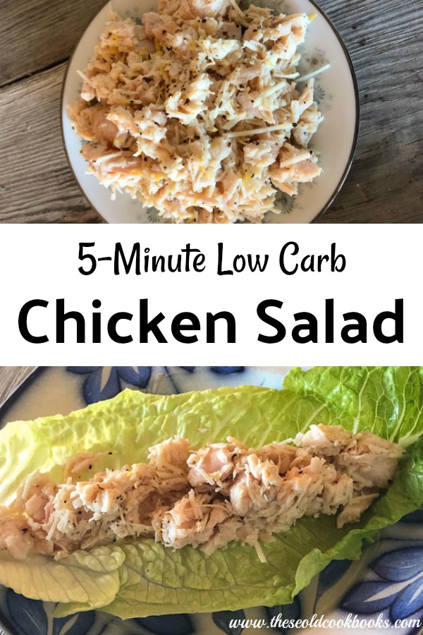 Sometimes eating healthier really is easy, like with this 5-Minute Low Carb Lemon Chicken Salad which is perfect served on your favorite type of lettuce. By using canned chicken, you can whip this dish up in no time.