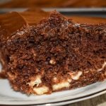 Grandma's Fanciful Double Chocolate Fudge Cake has a swirl of cream cheese filling that turns a regular chocolate cake from a mix to a fancy dessert that will impress the neighbors.