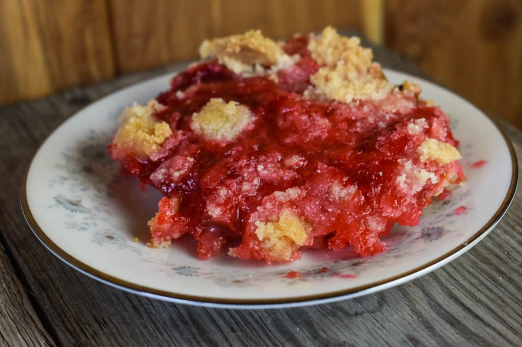 A serving of Grandma's Rhubarb Streusel Dessert will make the rhubarb-lovers in your life happy and asking for seconds.