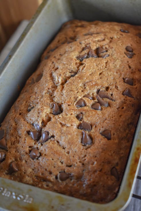 The smell of Mom's Perfect Chocolate Chip Zucchini Bread baking, especially the cinnamon aroma, is delightful, and takes us right back to our childhood.