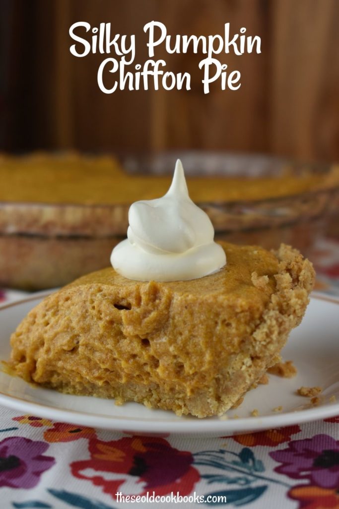 Grandma's Pumpkin Chiffon Pie is a simple, creamy no-bake alternative to the traditional pumpkin pie. This silky, smooth pumpkin chiffon pie was a staple on our family's Thanksgiving dinner table throughout our childhood.