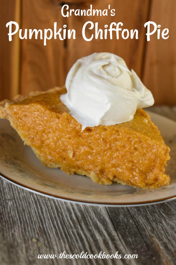Grandma's Pumpkin Chiffon Pie is a simple, creamy no-bake alternative to the traditional pumpkin pie.