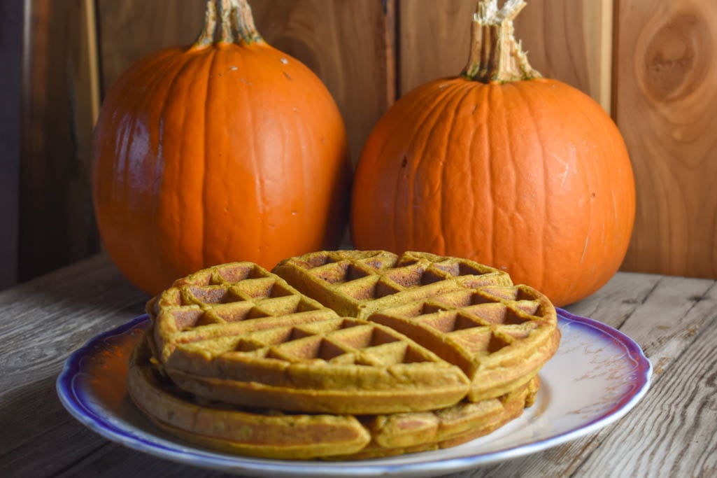 This simple pumpkin waffle batter can be made ahead and stored in the refrigerator overnight.