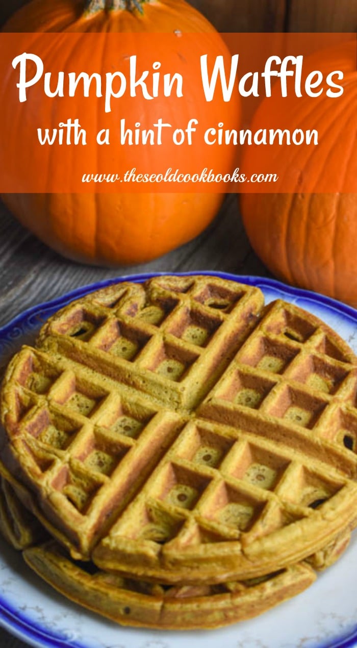 These fluffy Pumpkin Waffles with a hint of cinnamon are the perfect fall breakfast treat.