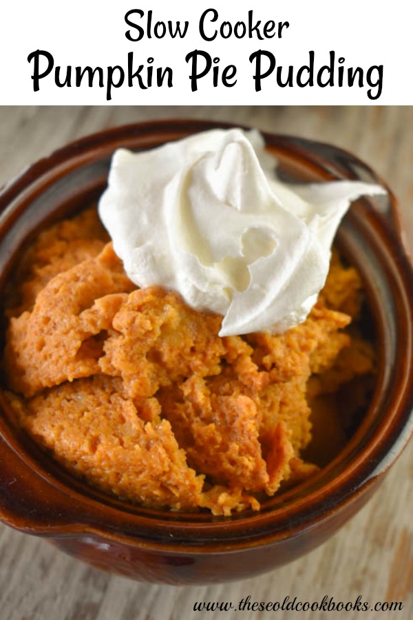 Slow Cooker Pumpkin Pie Pudding is a great mix and cook dessert option for the holidays.