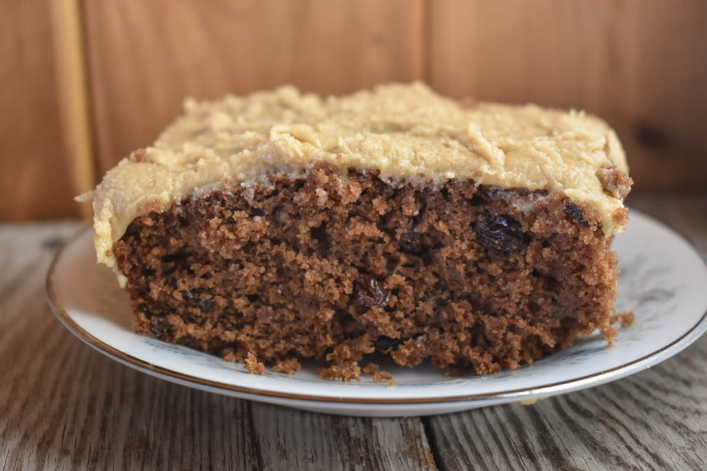 Old-Fashioned Boiled Raisin Cake with Brown Sugar Frosting