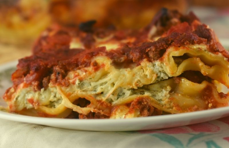Aunt Shannon's Extra Cheesy Beef Lasagna features up to four different cheese and is a hearty meal the entire family will enjoy. You can use ricotta cheese or cottage cheese (or a combination of both) to make the cheese mixture that holds this lasagna together as you dish it out.