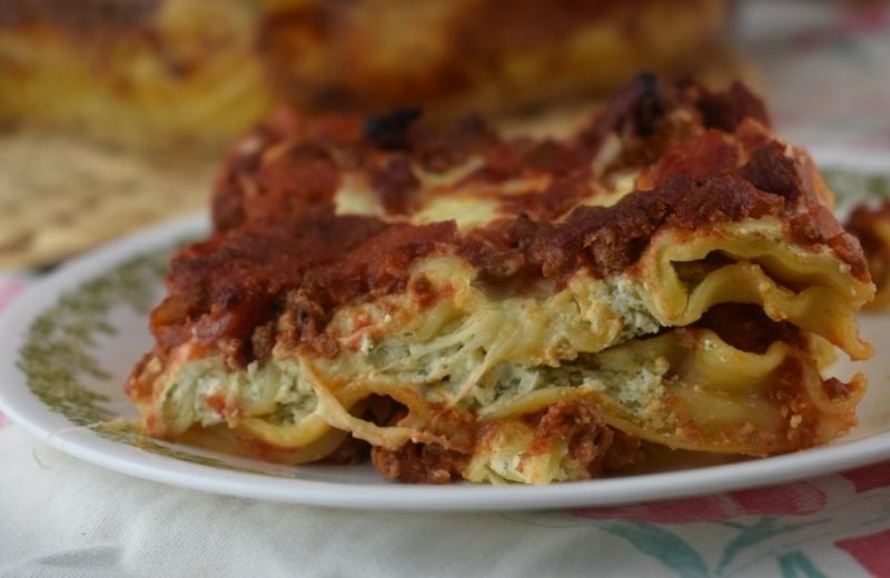 Aunt Shannon's Extra Cheesy Beef Lasagna features up to four different cheese and is a hearty meal the entire family will enjoy. You can use ricotta cheese or cottage cheese (or a combination of both) to make the cheese mixture that holds this lasagna together as you dish it out.
