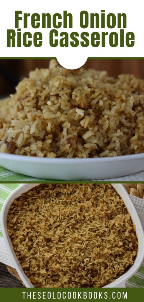 With only 4 ingredients,  French Onion Rice Casserole has loads of rich flavor and is a great side dish for your favorite beef, chicken or pork dish. Often called Stick of Butter Rice, this French Onion Rice in Oven Recipe also uses condensed French Onion Soup, Beef Broth and Dry Instant Rice. 