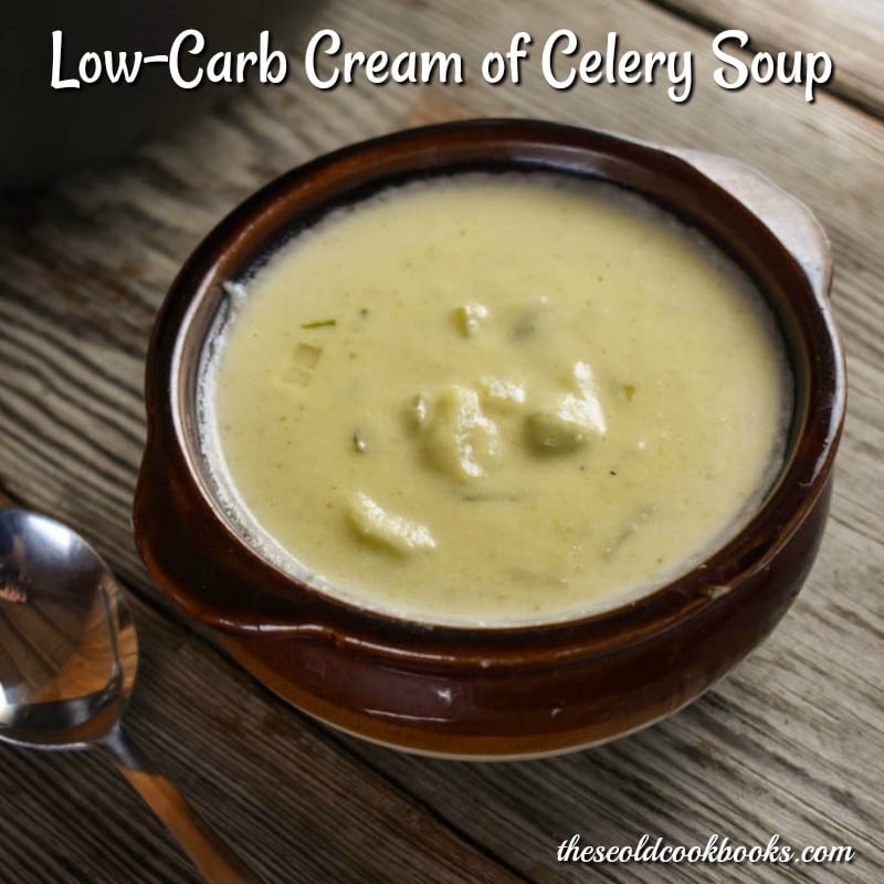 Flour is replaced with riced cauliflower straight from the freezer to give this Low-Carb Cream of Celery Soup some body and creaminess.