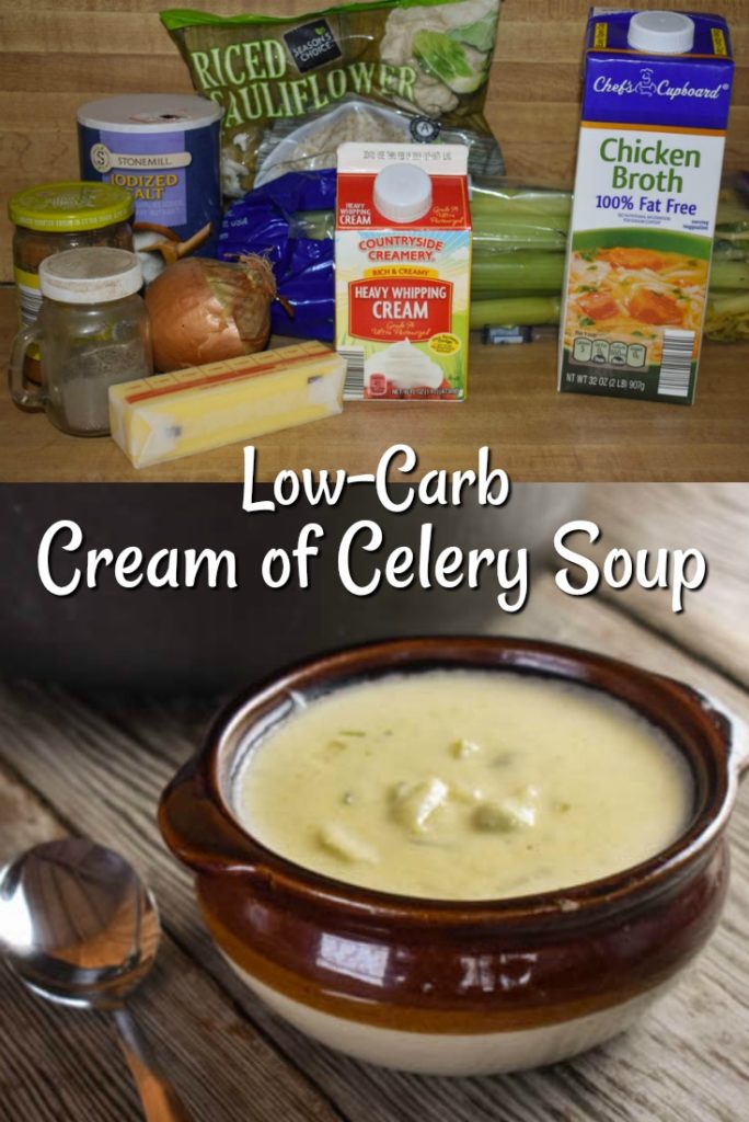 The ingredients for this low-carb cream of celery soup are simple and easy to put together.