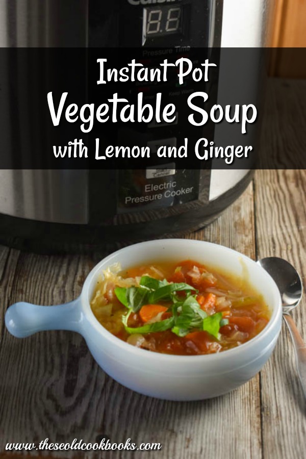 This Instant Pot Vegetable Soup recipe features the flavors of lemon and ginger and takes less than an hour from prep to table.