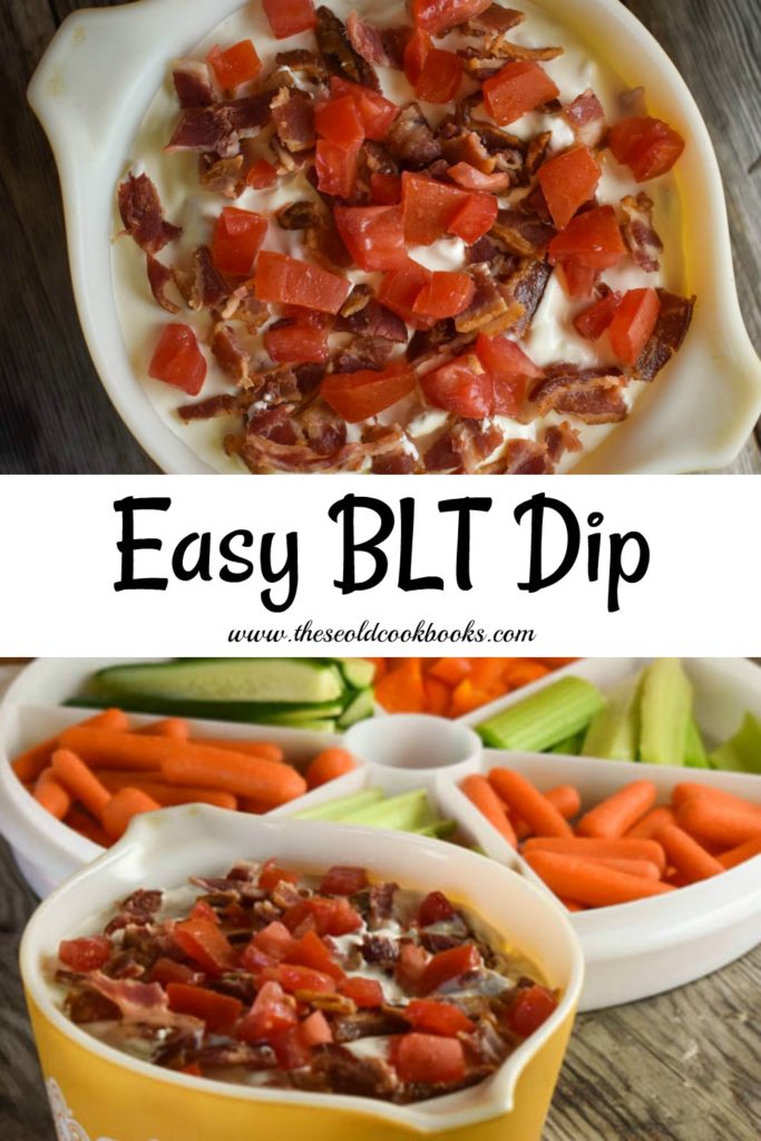 Tired of the same old vegetable dip? Try this Easy BLT dip featuring four simple ingredients and everyone will be piling their plates with veggies!  