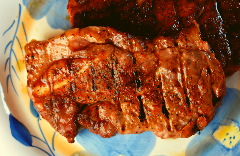 Grilled Pork Shoulder Steak