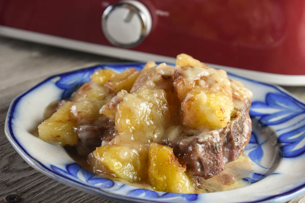 Crock Pot Apple Crisp Pork Chops are a fun mash up of dishes that just works.