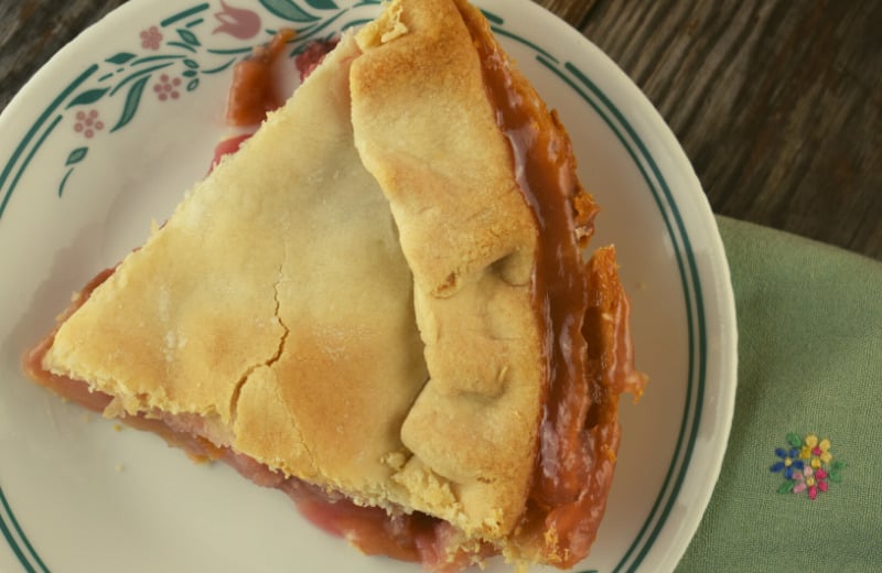 Grandma's Rhubarb Pie is rustic but so delicious.
