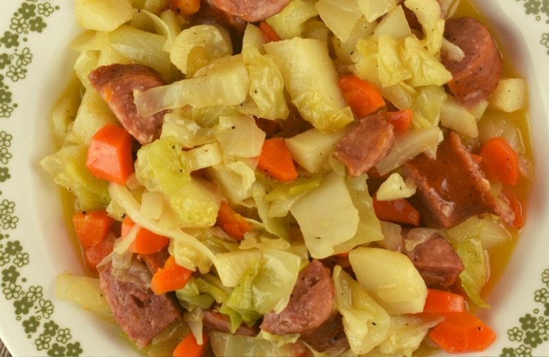 Skillet Smoked Sausage and Cabbage