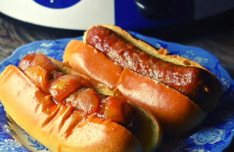 Crock Pot Brats are fixed in a homemade BBQ sauce and make the perfect weeknight dinner.