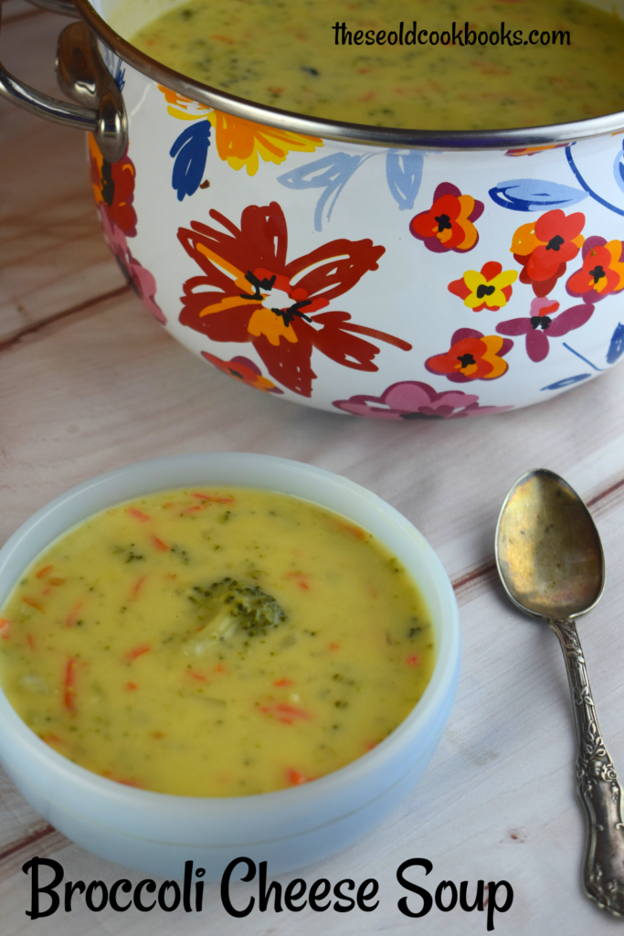 Broccoli Cheese Soup is the easy way to get kids to eat broccoli and carrots. Full of cheese flavor, this soup will soon become a staple on your family table. This version features broccoli, carrots, potatoes, cream of chicken soup and Velveeta.