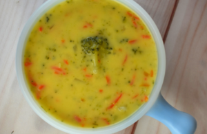Broccoli Cheese Soup is the easy way to get kids to eat broccoli and carrots.  Full of cheese flavor, this soup will soon to become a staple on your family table.