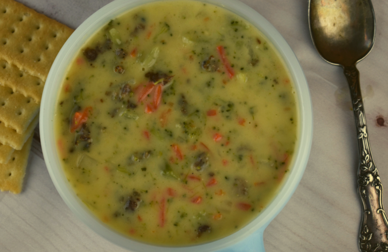 Broccoli Cheese Soup with Sausage