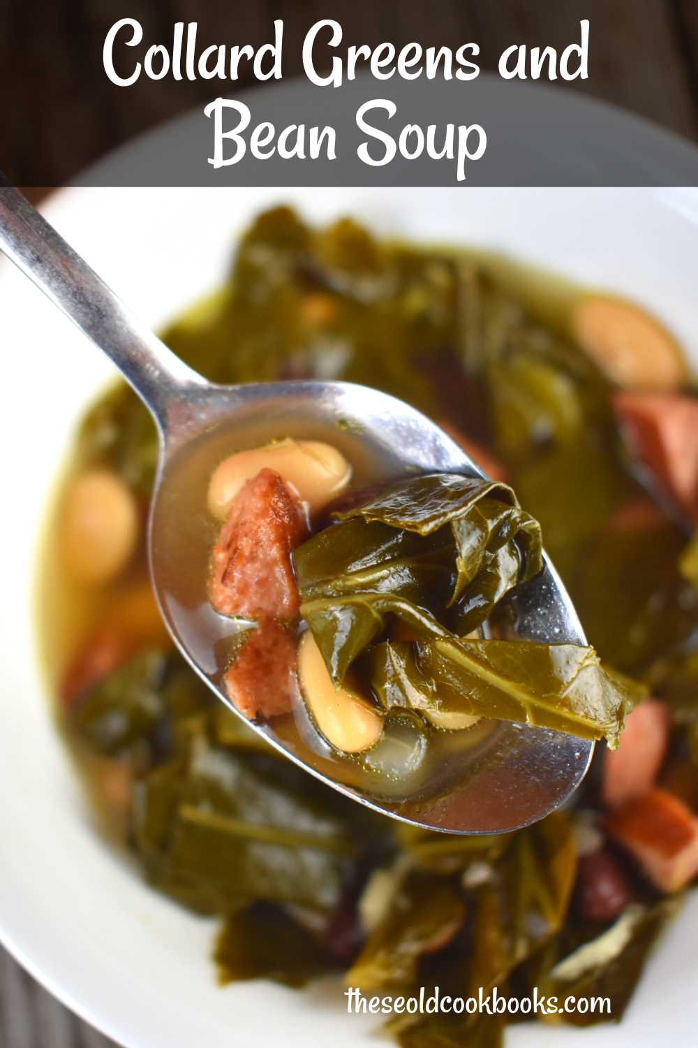 Collard Greens and Bean Soup is a new spin on those classic southern collard greens.  The addition of kielbasa, black beans and Great Northern beans make this healthy vegetable into a full meal.