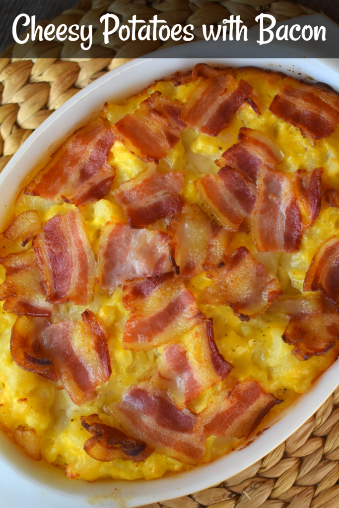Bacon tops these delicious cheesy potatoes.