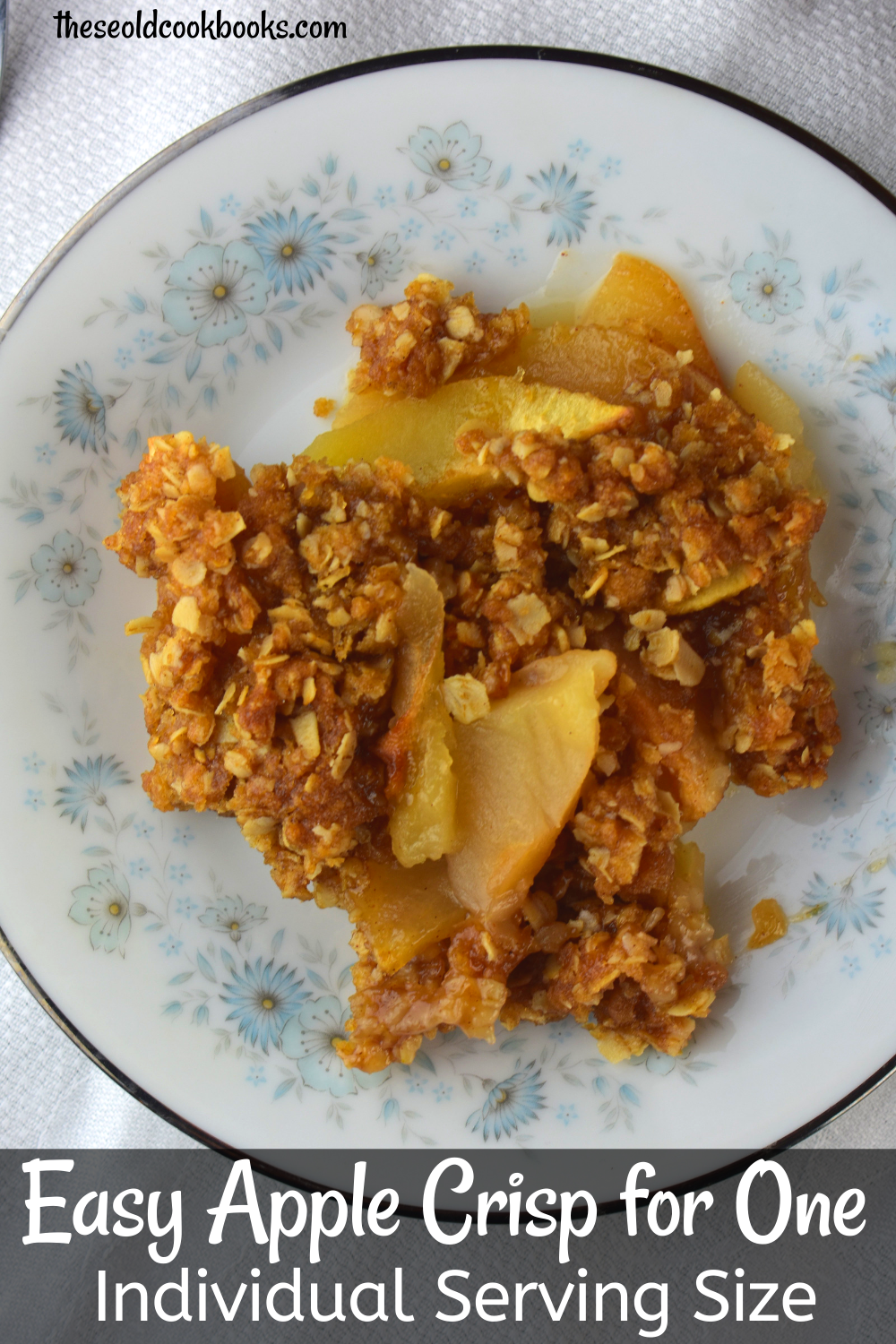 We've taken our Grandma's Famous Apple Crisp and portioned it perfectly for one.  This Easy Apple Crisp for One takes the guilt and temptation out of eating more than you should.