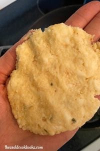 Five ingredients is all it takes to make Granny's Leftover Mashed Potato Cakes. Using a base of your favorite leftover real mashed potatoes. you can easily make this economical side dish that the whole family will love.